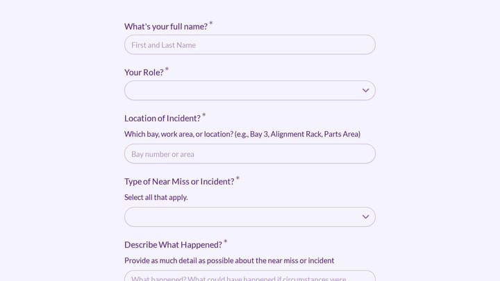 Near Miss & Safety Incident Report preview