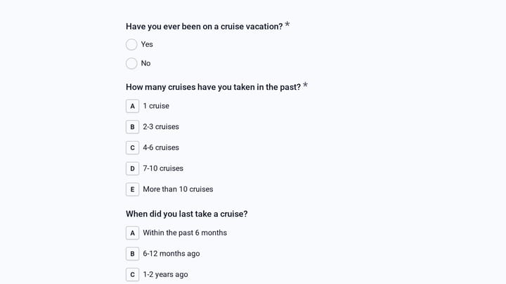 Cruise Vacation Preference Survey preview