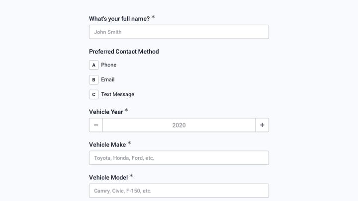 Auto Body Repair Estimate Request preview