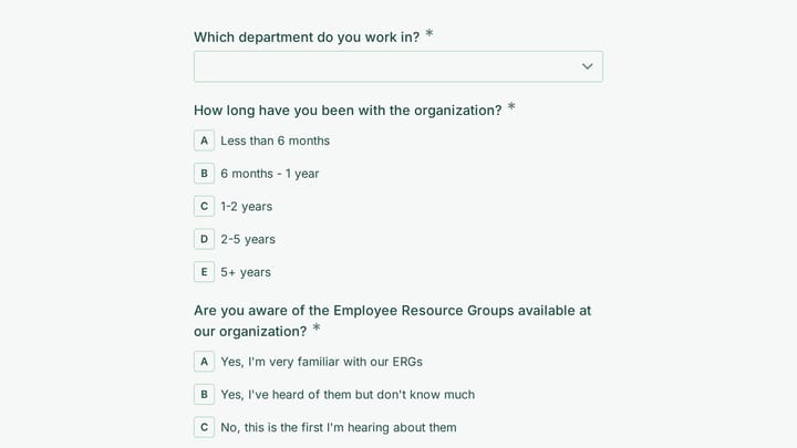 Employee Resource Group (ERG) Participation Survey preview