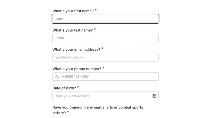 Kickboxing Class Intake preview