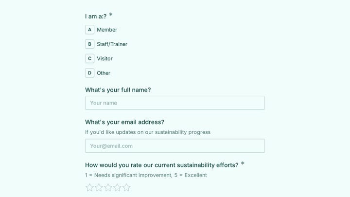 Gym Sustainability Initiative Feedback preview
