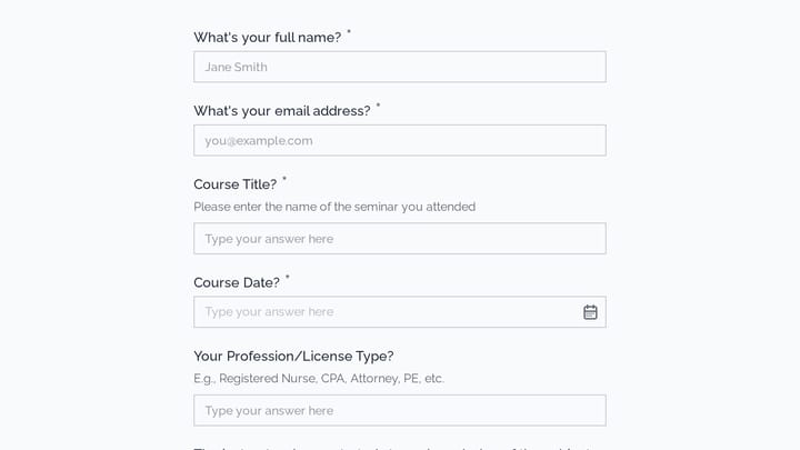 Continuing Education Seminar Evaluation preview