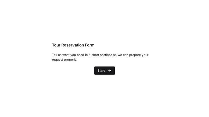 Tour Reservation Form preview