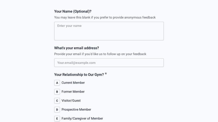 Boxing Gym Accessibility Feedback preview