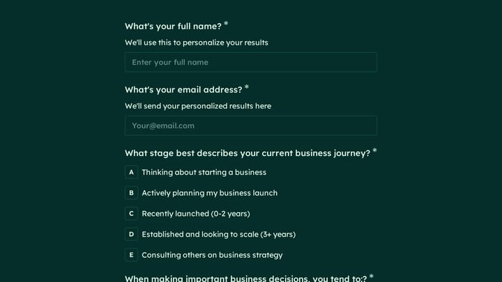 Entrepreneurial Personality Quiz preview