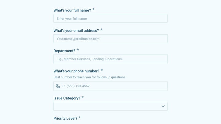 Core Banking System Support Request preview