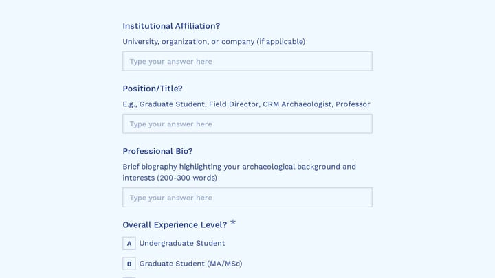Archaeology Society Member Directory Profile preview