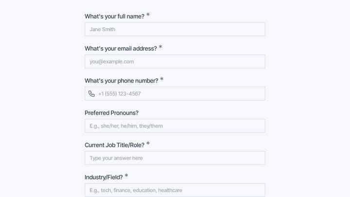 Authenticity Coaching Intake Form preview