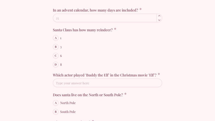 Christmas Trivia Quiz preview
