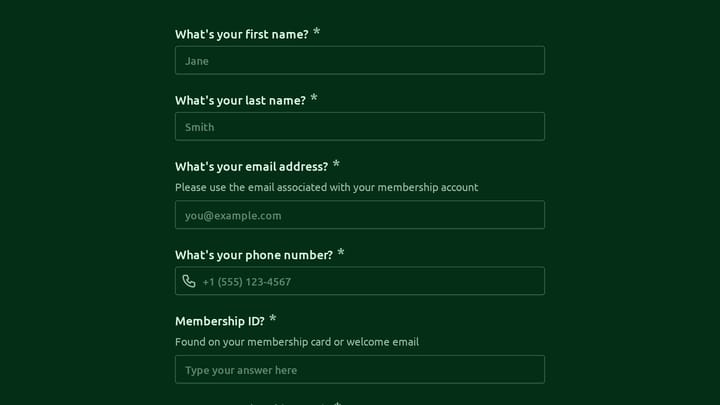 Membership Pause Request preview