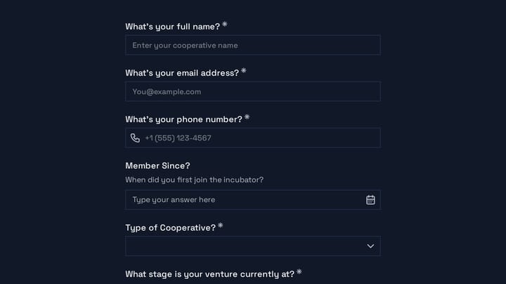 Cooperative Incubator Membership Renewal preview