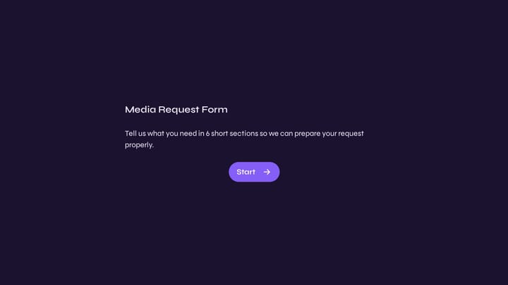 Media Request Form preview