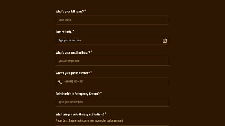 Binge Eating Disorder Therapy Intake Form preview