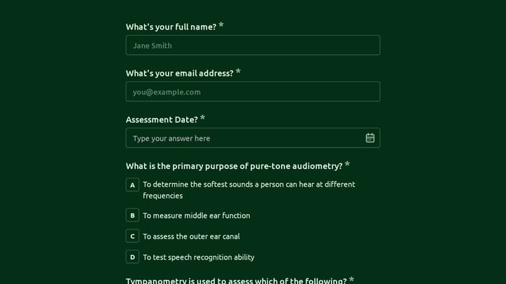 Audiologist Assistant Knowledge Quiz preview