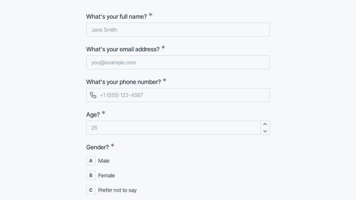 Competition Prep Intake Form preview
