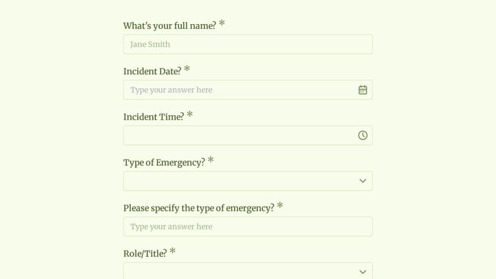 Hyperbaric Oxygen Therapy Center Evacuation Form preview