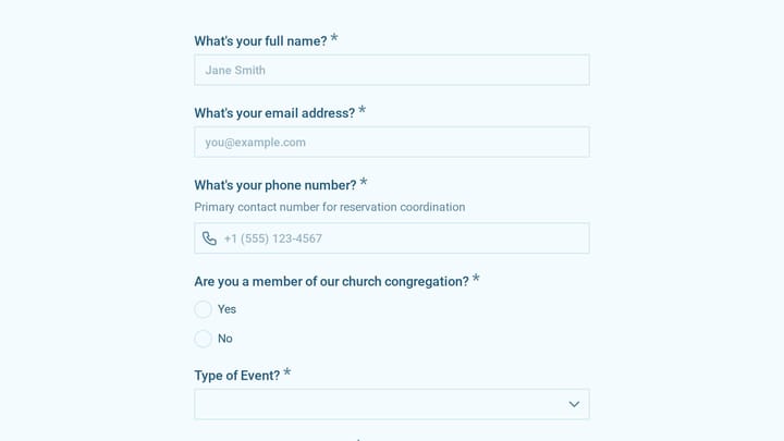 Church Facility Reservation preview
