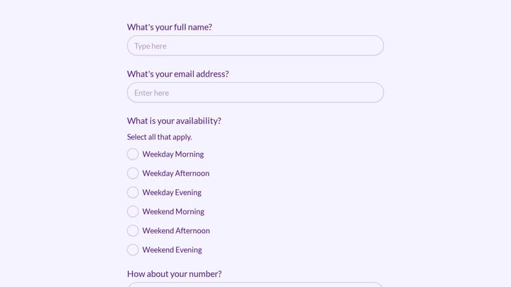 Study Group Signup Form preview