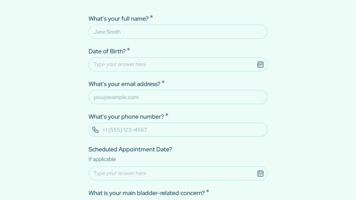 Bladder Health Assessment & Urinary Diary preview