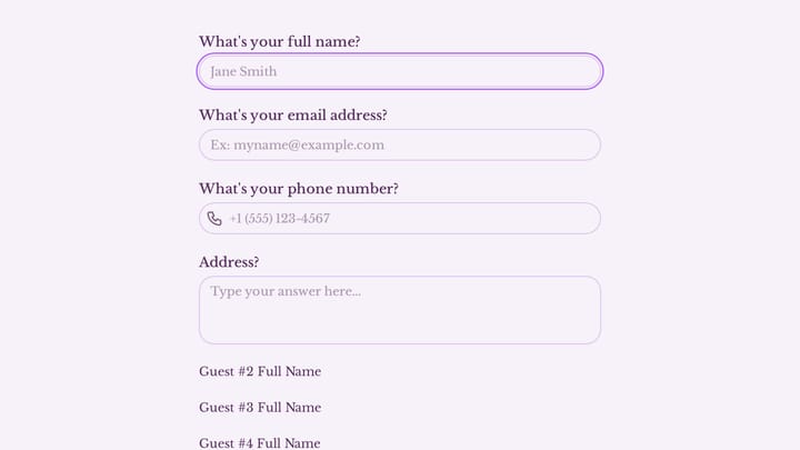 Travel Registration Form preview