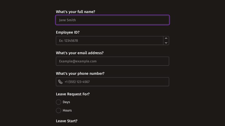 Leave Request Form preview