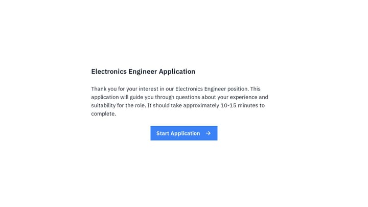 Electronics Engineer Job Application Form preview