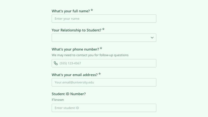 Missing Student Welfare Check Request preview