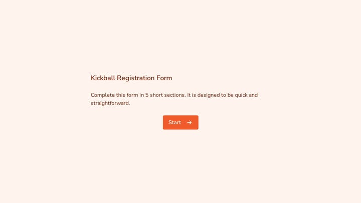 Kickball Registration Form preview