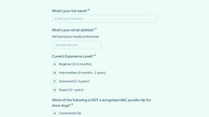 Dog Grooming Certification Practice Quiz preview