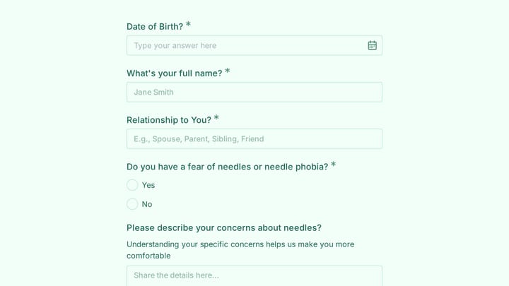 Emergency Contact & Health Information Form preview
