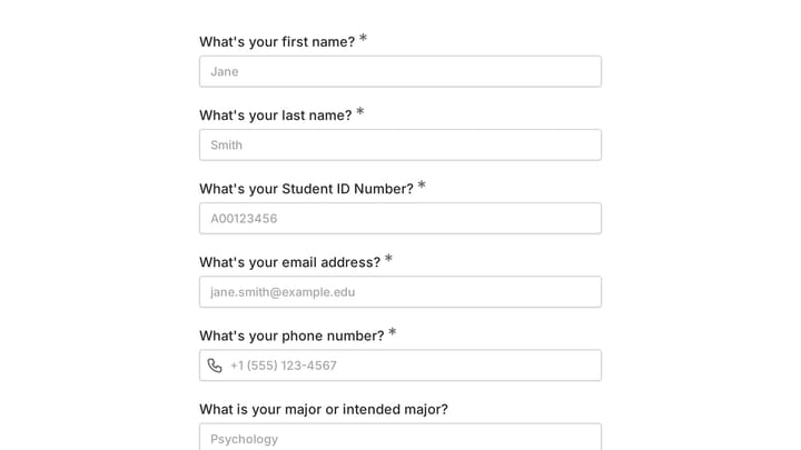 Academic Skills Tutoring Request preview