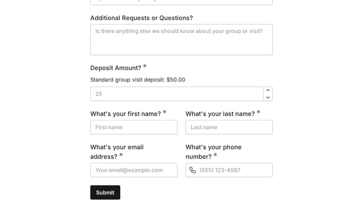 Group Visit Request preview