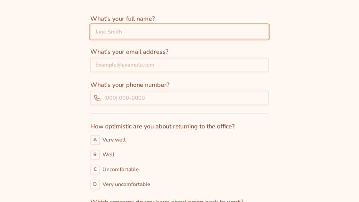 Return To Work Form preview