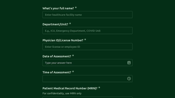 Ventilator Shortage Crisis Allocation Form preview