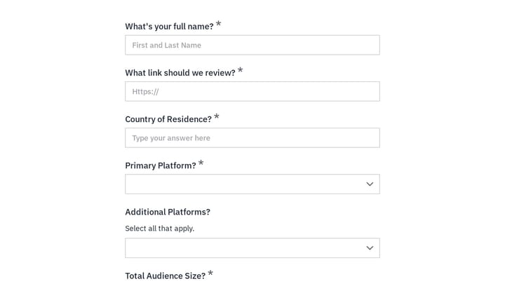 Financial Services Affiliate Application preview
