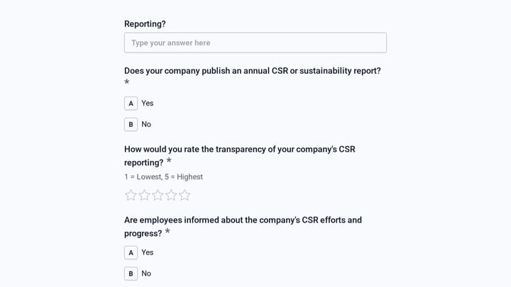 Corporate Social Responsibility (CSR) Survey preview