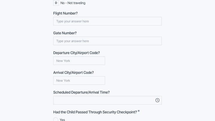 Airport Missing Child Report preview