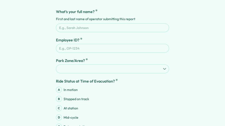 Ride Evacuation Report preview