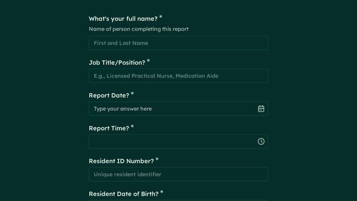 Medication Administration Error Report preview