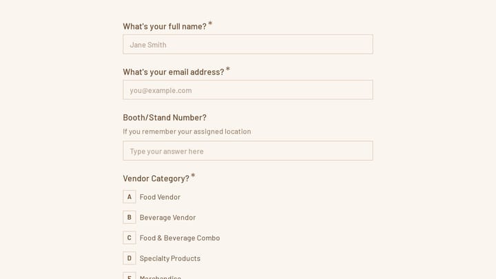 Food & Beverage Festival Vendor Satisfaction Survey preview