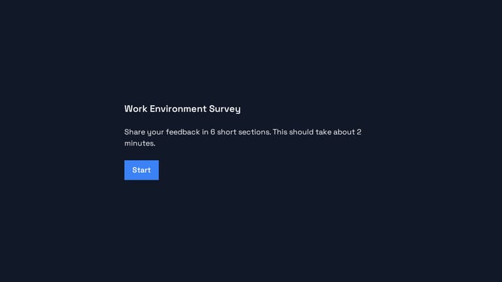 Work Environment Survey preview