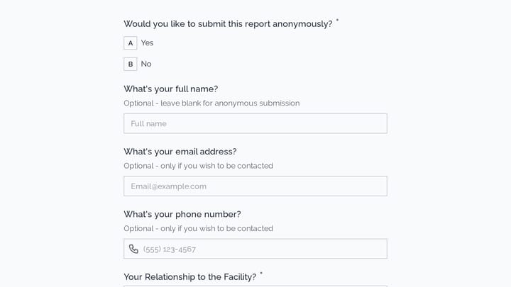Confidential Quality of Care Report preview