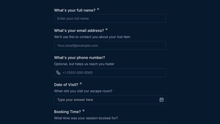 Lost Property Claim Form preview