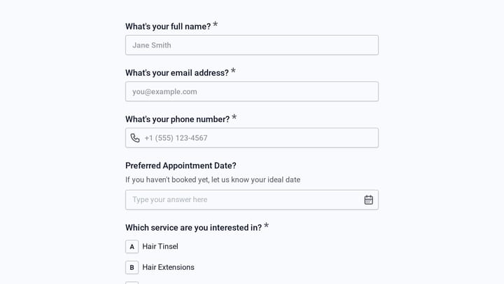 Hair Tinsel & Extension Add-On Service preview