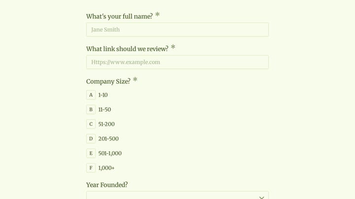 Partner Program Application preview