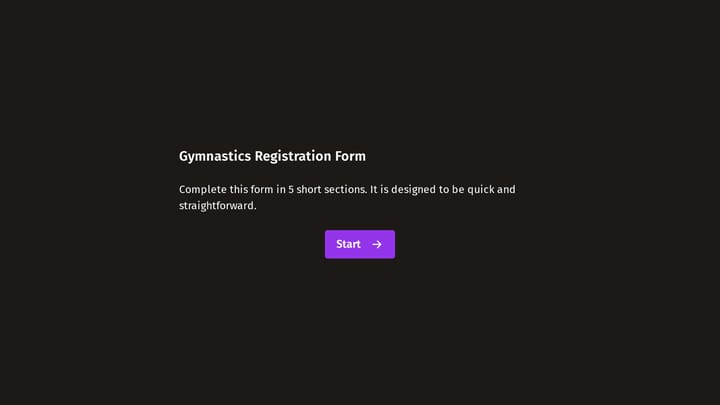 Gymnastics Registration Form preview