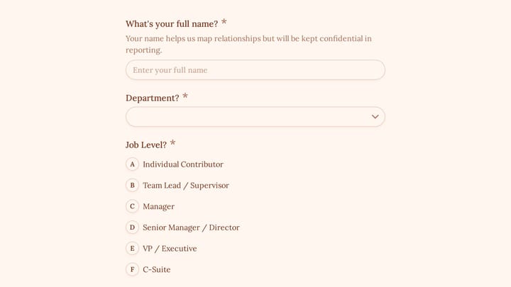 Employee Organizational Network Analysis Survey preview
