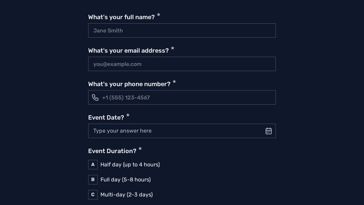 Event Venue Zero-Waste Planning Form preview