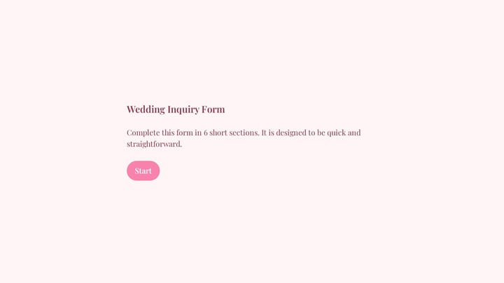 Wedding Inquiry Form preview